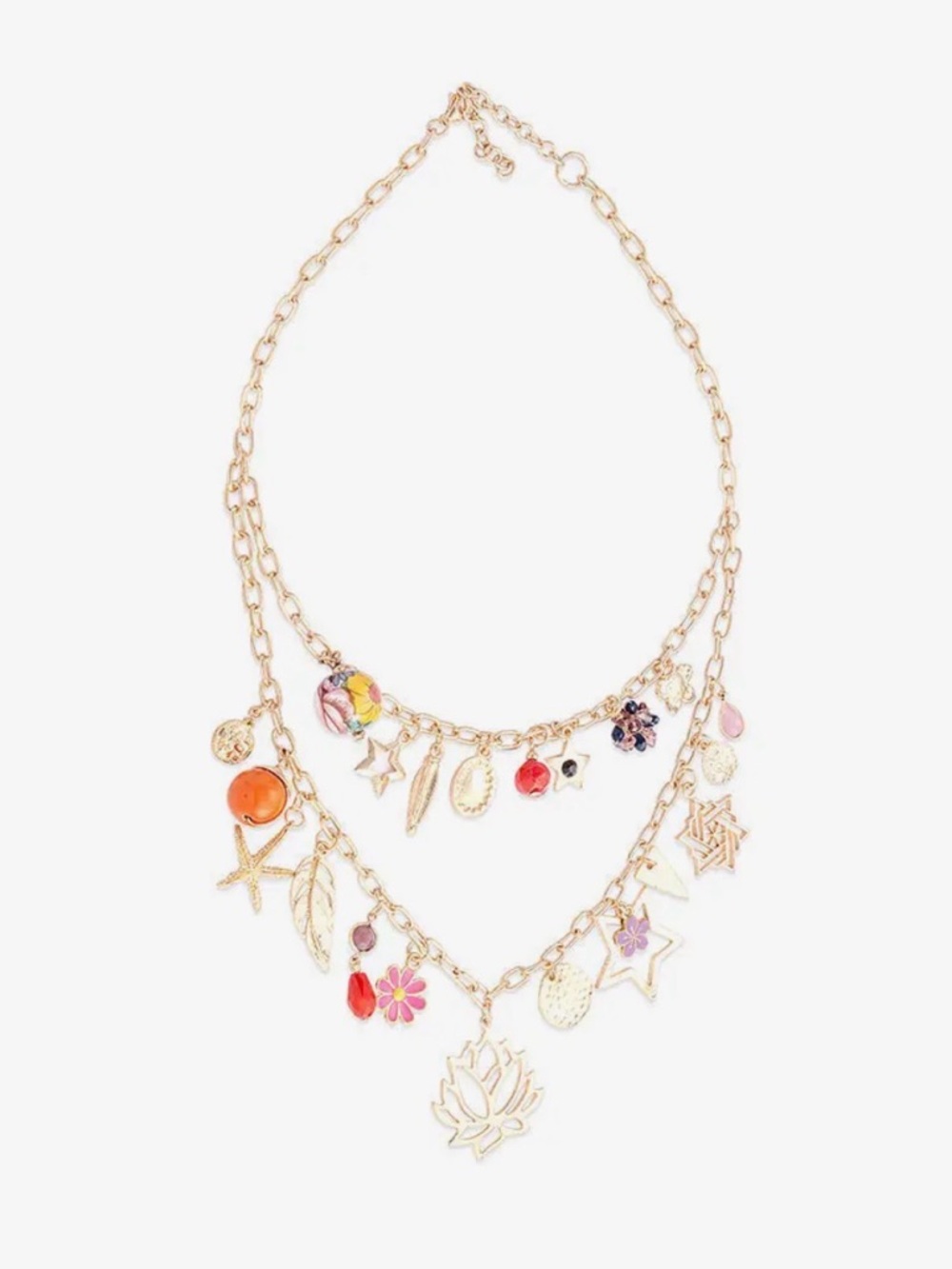 Myra Bag Ocean Charms Gold-Tone Layered Charm Necklace